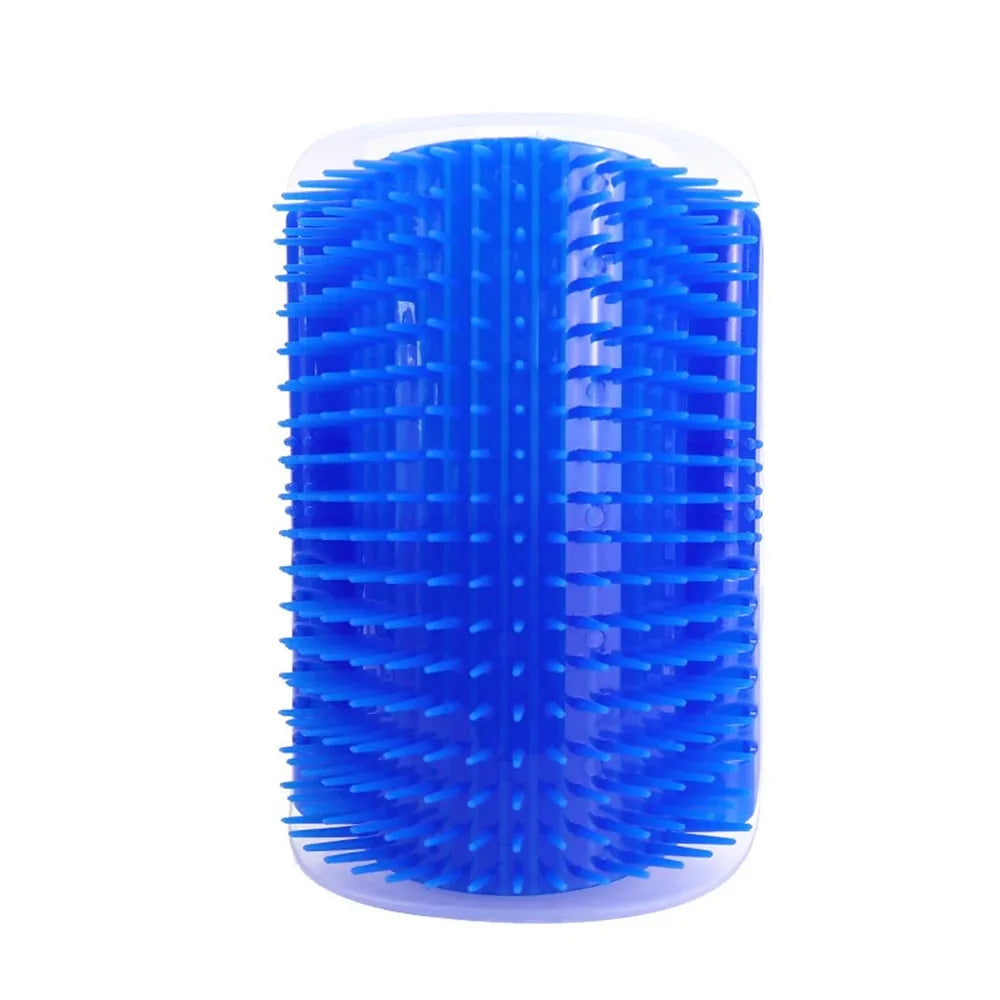 Brosse d'Angle Auto-Toilettage pour Chat | Peigne de Massage Mural avec Compartiment Herbe à Chat (Anti-Chute de Poils)