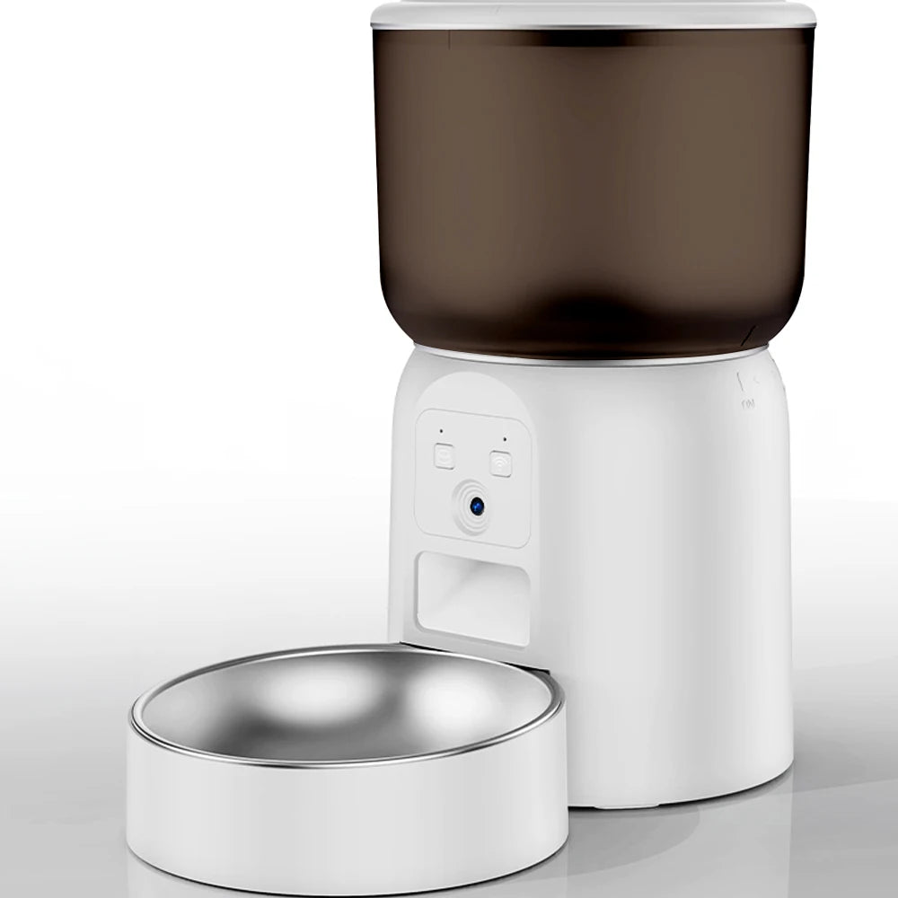 Mangeoire pour animaux de compagnie en acier inoxydable 3L, mangeoire automatique intelligente pour animaux de compagnie, caméra Wifi, nourriture sèche intelligente, bol pour chat, vidéo pour chien