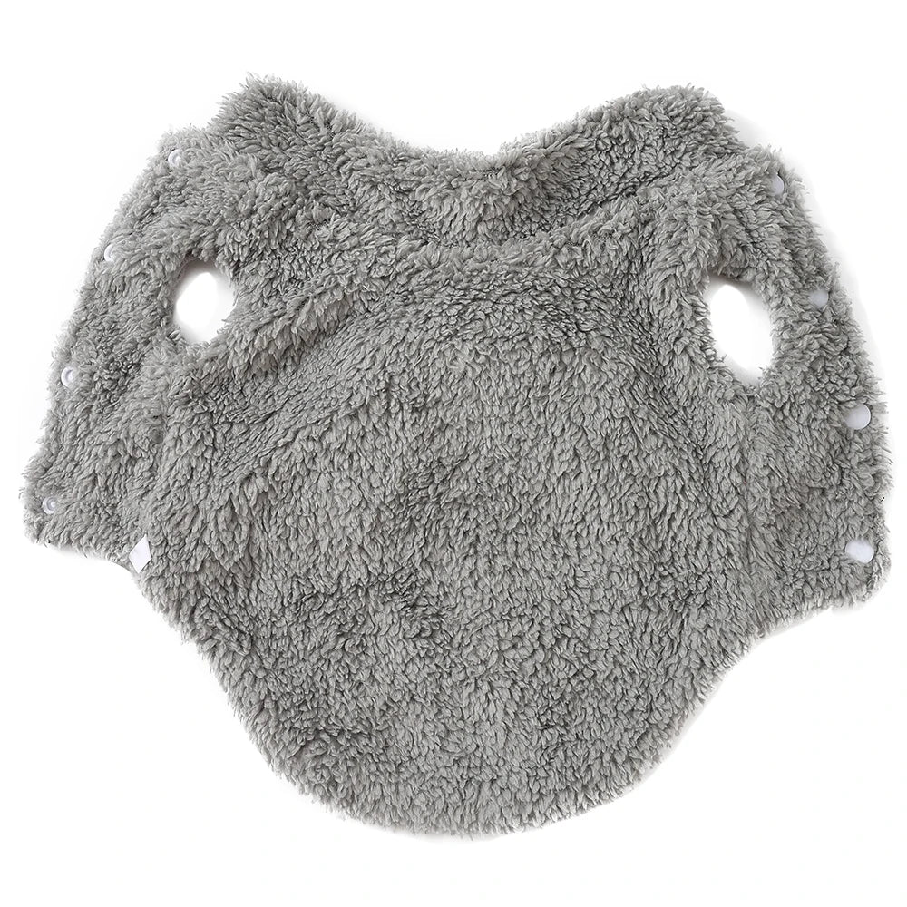 Manteau d’Hiver en Velours Côtelé avec Nœud  – Doux & Chaud | Avec Anneau en D | Pour Chats & Petits Chiens (XS–XL)