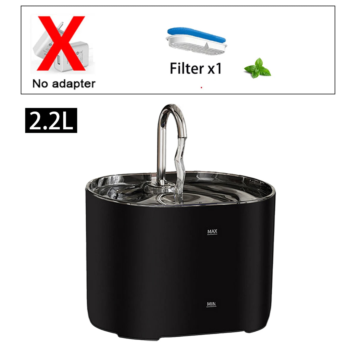 Fontaine d'eau pour chat fontaine d'eau pour animaux de compagnie pour chats à l'intérieur 1 filtres et pompe Ultra silencieuse 2.2L/73oz fontaine d'eau pour chien