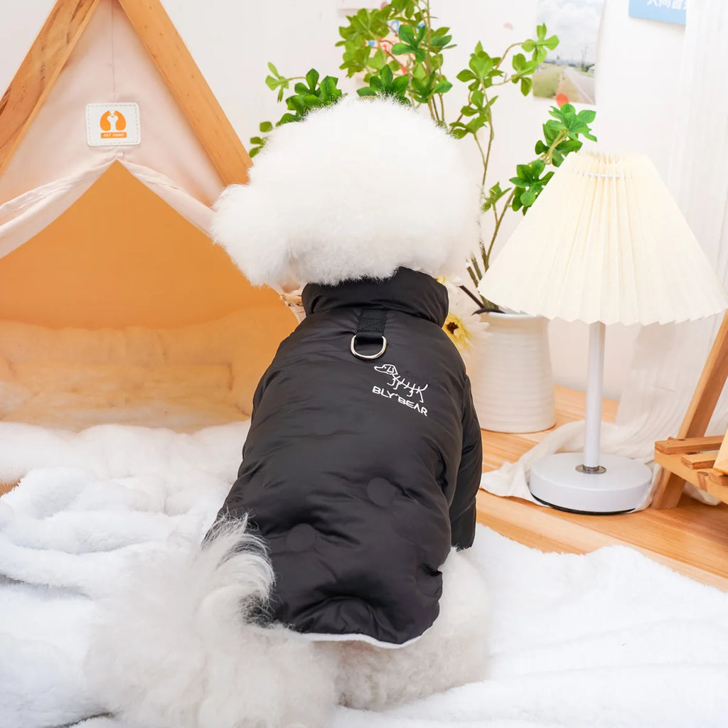 Parka/Manteau Chaud à Pois pour Petit Chien (Teddy, Chat) | Vêtements Épais en Coton, Style Hiver Fantaisie