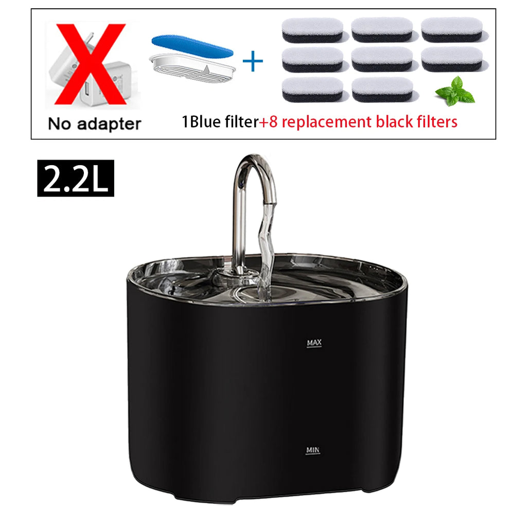 Fontaine d'eau pour chat fontaine d'eau pour animaux de compagnie pour chats à l'intérieur 1 filtres et pompe Ultra silencieuse 2.2L/73oz fontaine d'eau pour chien