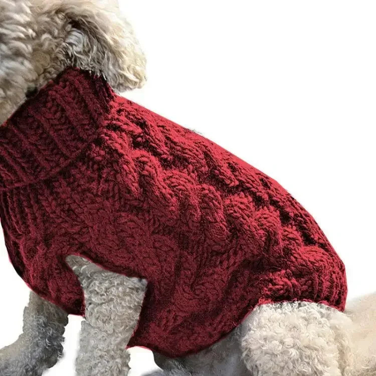 Pull Chien Tricoté Chaud (Pur Coton/Acrylique) pour Chihuahua et Yorkshire | Vêtements d'Hiver Simples et Classiques (Petit et Moyen Chien)