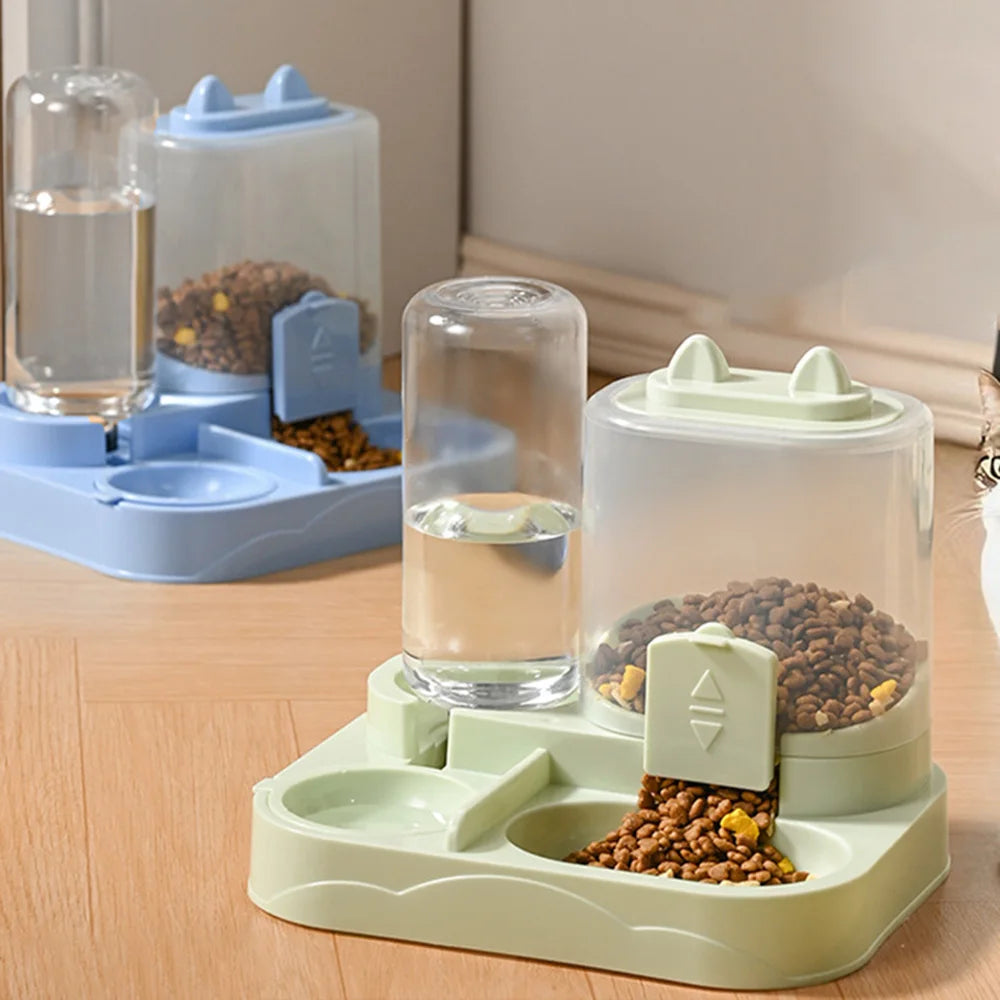 Bol automatique pour animaux de compagnie pour chats-alimentation et distributeur d'eau 2 en 1, bol antidérapant pour chat, adapté aux chats et aux petits chiens,