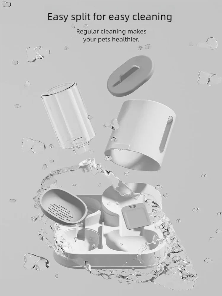 Mangeoire automatique pour chien et chat, distributeur d'eau combiné, grande capacité, mangeoire à eau par gravité pour aliments pour animaux de compagnie, pour petits et moyens animaux de compagnie
