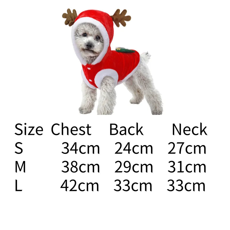 Vêtements d'automne pour chiens de compagnie, garde au chaud en hiver, vêtements de fête en flanelle, chien, chat, cerf, arbre de noël, cadeaux du nouvel an, élan