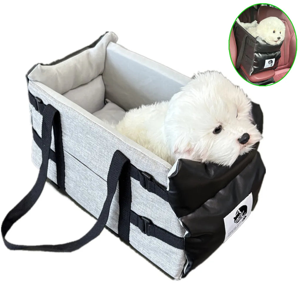 Siège de sécurité pour animaux de compagnie en cuir, pour chiens moyens/petits, chats de voyage, contrôle Central, lit de transport pour chiens, sacs de protection pour chiens