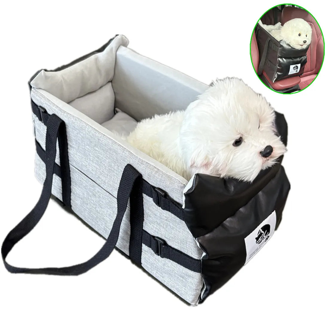 Siège de sécurité pour animaux de compagnie en cuir, pour chiens moyens/petits, chats de voyage, contrôle Central, lit de transport pour chiens, sacs de protection pour chiens