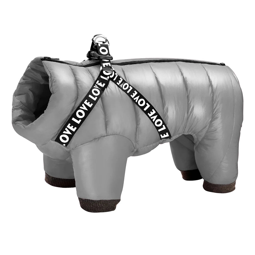 Veste d'Hiver Super Chaude avec Harnais Intégré | Manteau Imperméable, Doux pour Petit et Moyen Chien (Chihuahua, Bulldog Français)