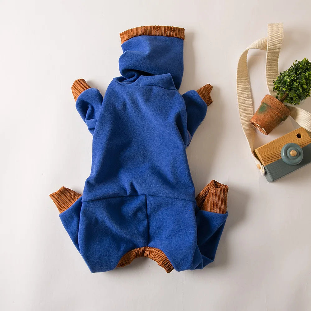 Vêtements 4 Pattes en Peluche Douce pour Chien | Combinaison Élastique, Col Haut, Base Chaude (Mode, Toutes Saisons)