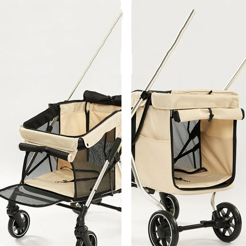 Poussette de Transport Pliable et Robuste pour Grands Chiens (Jusqu'à 20 kg) | Châssis en Aluminium