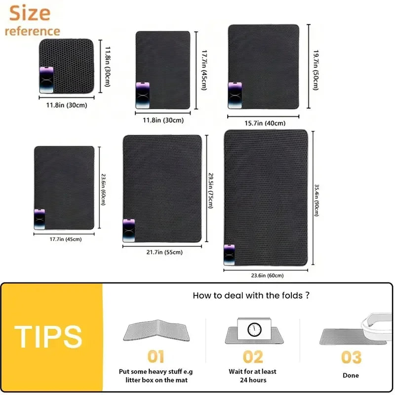 Tapis de Litière Double Couche EVA | Piège à Litière Étanche, Imperméable & Facile à Nettoyer (Accessoire Essentiel)