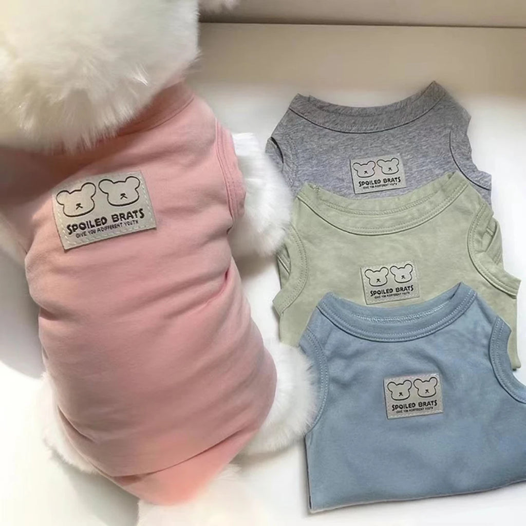 Vêtements pour chiens pour petit chien gilet mignon dessin animé chat vêtements été refroidissement chien gilet doux chat gilet ventiler chien vêtements pour chat