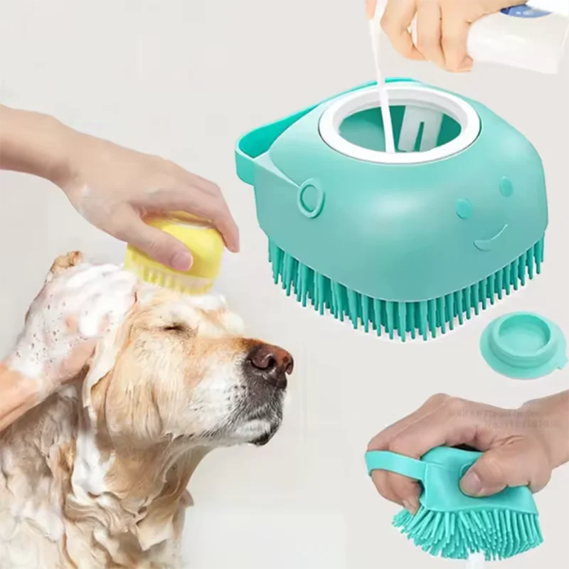Brosse de Massage de bain multifonctionnelle, salle de bain, chiot, gros chien, chat, sécurité souple, accessoires pour animaux de compagnie en Silicone, outils pour chiens et chats, nouvelle collection