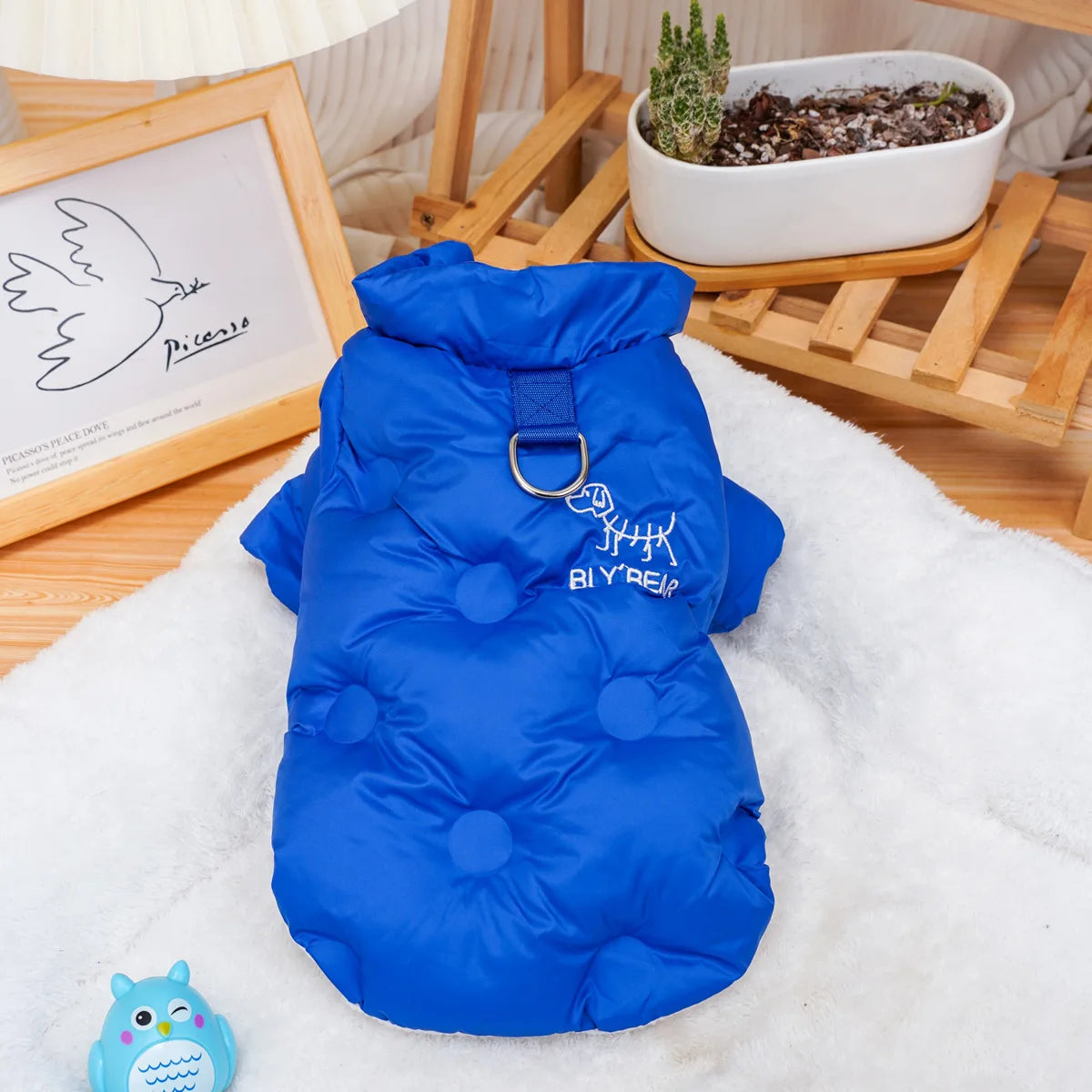 Parka/Manteau Chaud à Pois pour Petit Chien (Teddy, Chat) | Vêtements Épais en Coton, Style Hiver Fantaisie