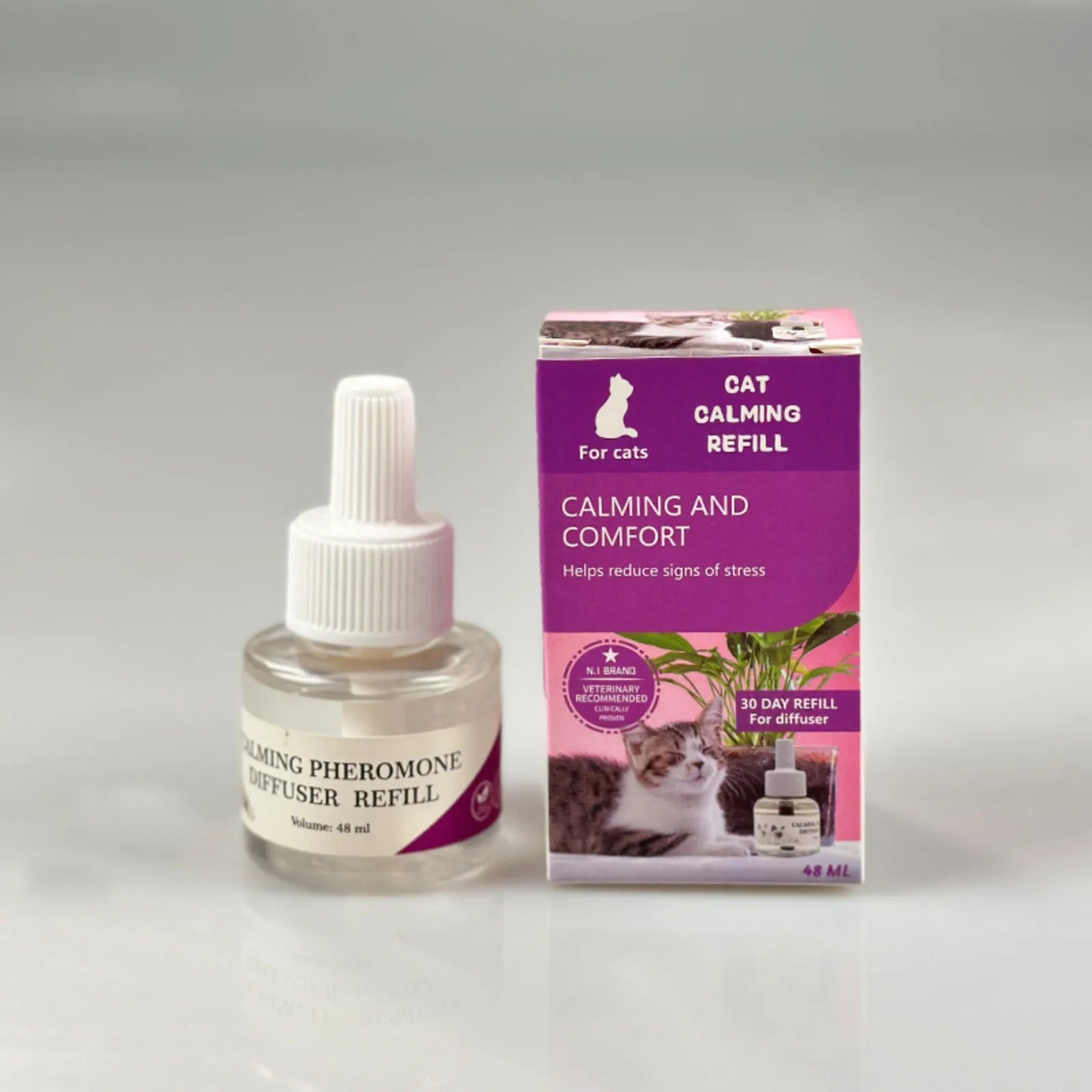 Diffuseur de Phéromones pour Chats (48 ml) | Kit de Démarrage Anti-Stress, Arrête le Grattage et le Marquage Urinaire (Non Sédatif)