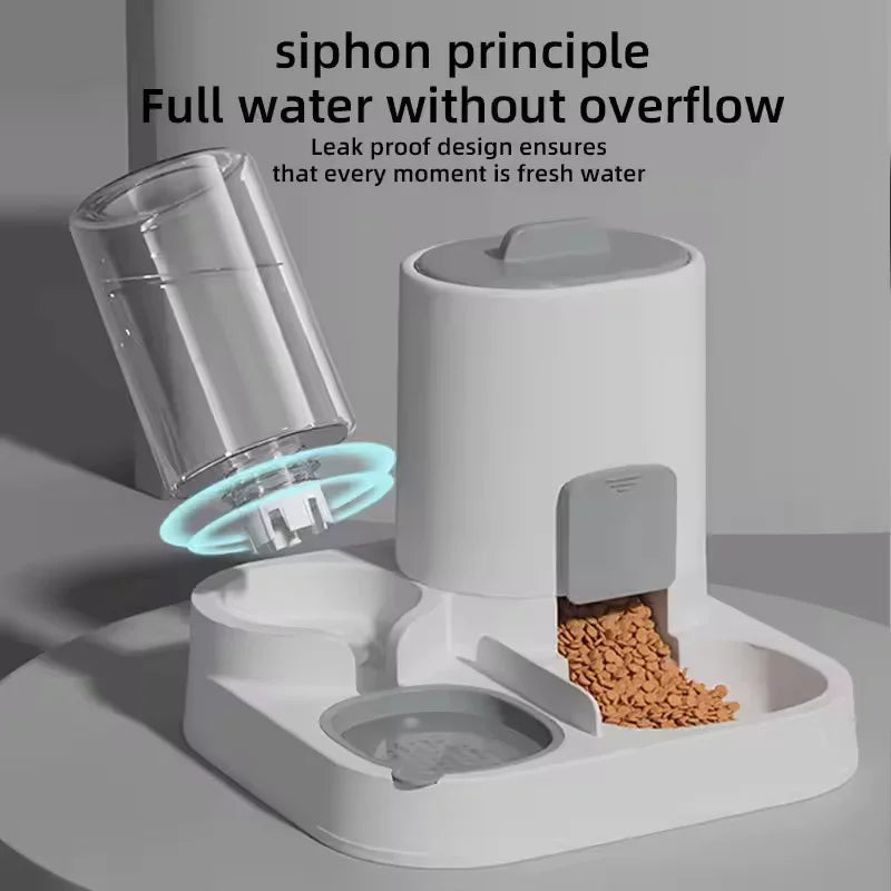 Mangeoire automatique pour chien et chat, distributeur d'eau combiné, grande capacité, mangeoire à eau par gravité pour aliments pour animaux de compagnie, pour petits et moyens animaux de compagnie