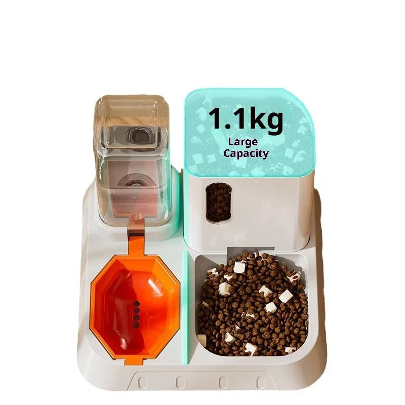 Mangeoire et Abreuvoir Automatique 2-en-1 | Bol Anti-Déversement, Stockage de Grande Capacité et Distribution Intelligente (Chien & Chat)