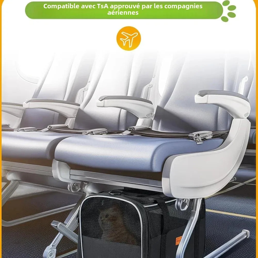 Sac de Transport XL Souple & Pliable (45x35x33 cm) | Tissu Oxford Durable, Matelas en Peluche Amovible & Bandoulière Réglable (Jusqu'à 14 lbs)