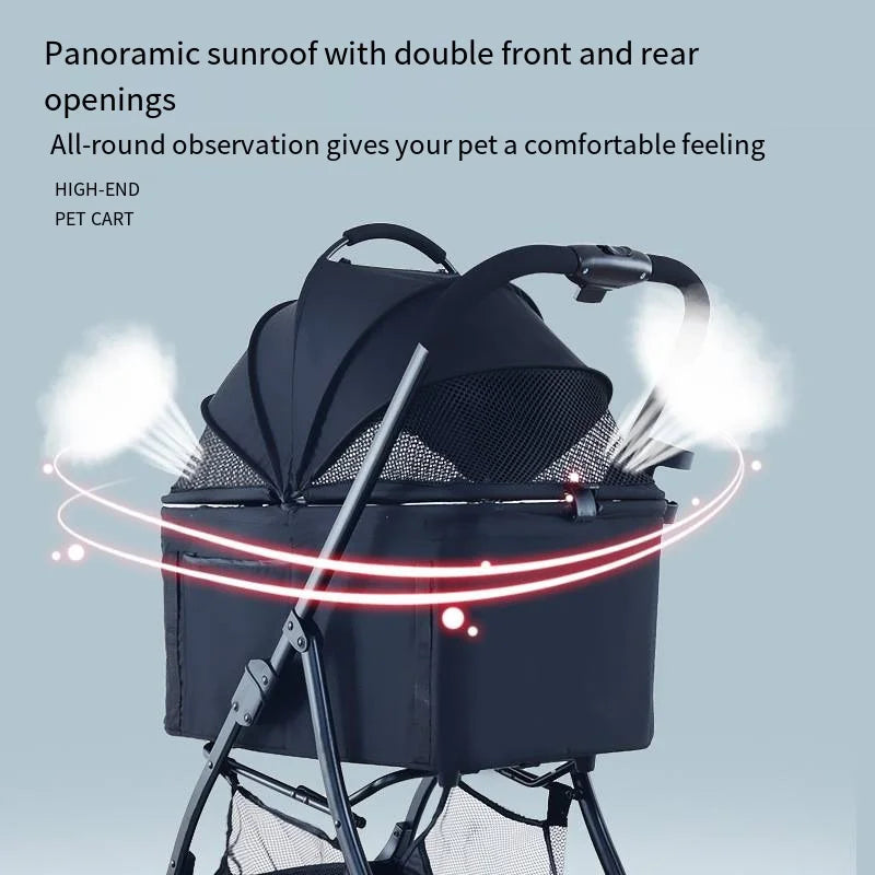 2025 Poussette pour animaux de compagnie pour chiens et chats pour sortir, petit chariot léger amovible et pliable pour chiens qui marcher et chats marchent