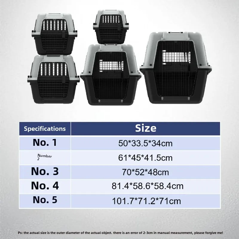 Cage de Transport Aérien HOMOLOGUÉE IATA (Expédition Int.) | Plastique Rigide, Solide, Respirante | Jusqu'à 15 kg (Multi-Taille)
