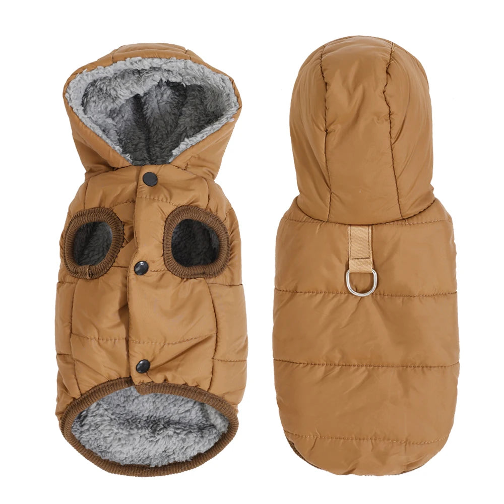 Manteau d’Hiver à Capuche pour Chien & Chat – Polaire Chaude, Coupe-Vent & Imperméable | XS à XL | Pour Petits & Moyens Animaux