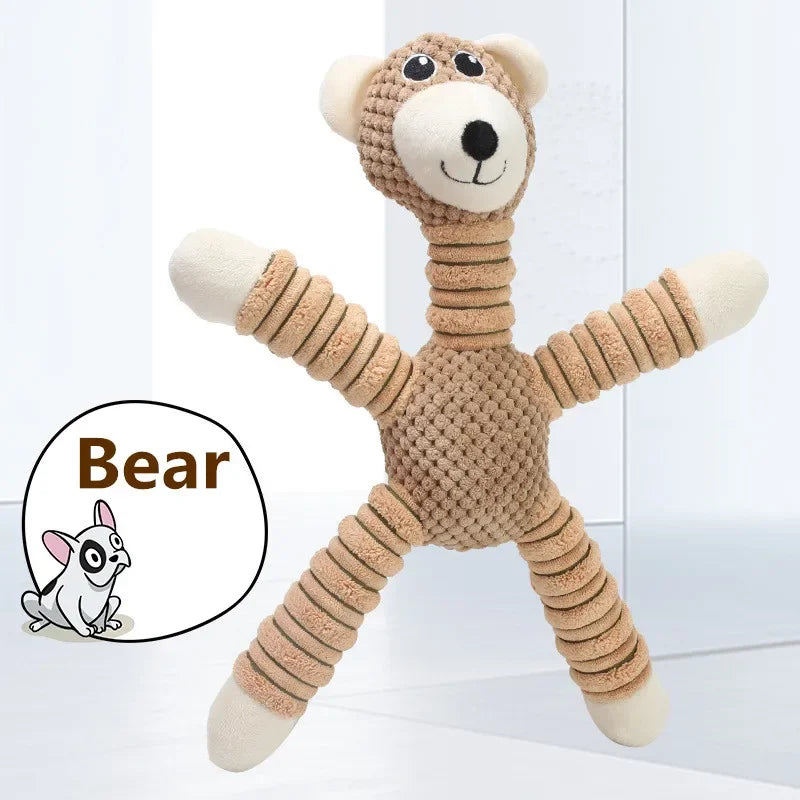 IndeBuckle-Jouet à mâcher en peluche douce pour animaux de compagnie, grand son grinçant, forme animale, entraînement des molaires, jouets dentaires pour chiots, morsure des dents