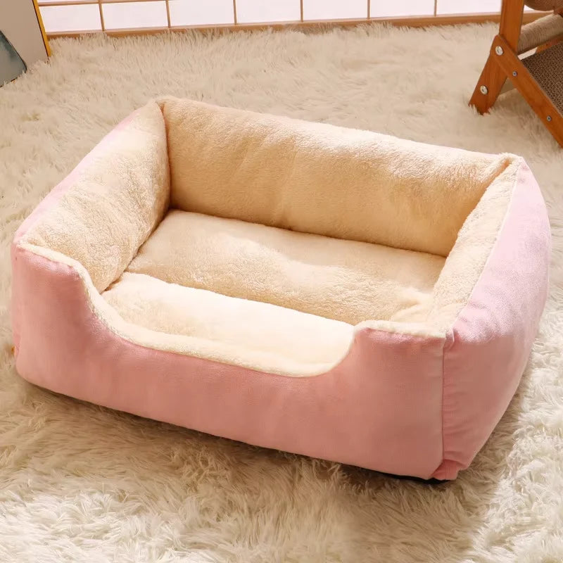 Maison/Lit Chaleureux en Peluche pour Chien & Chat | Panier Cocooning Lavable Anti-Morsure (Petites et Moyennes Tailles)
