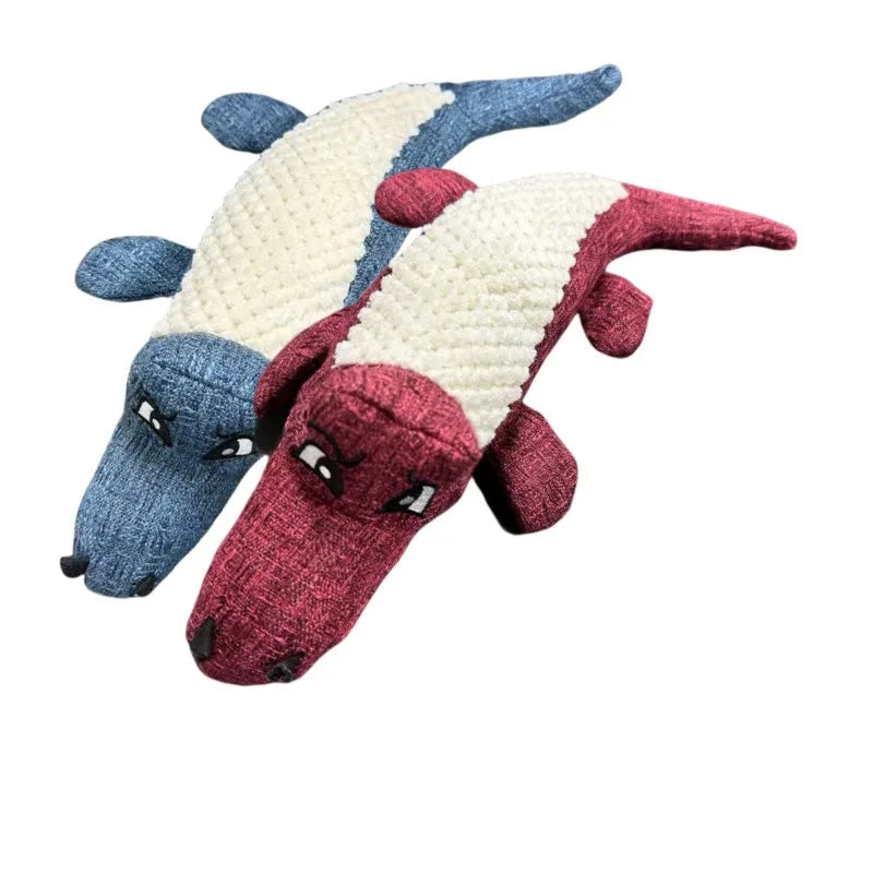 Jouet Peluche Alligator pour Chien | Matériau Lin Résistant et Non Toxique, Son Grinçant Intégré (Compagnon Anti-Ennui)
