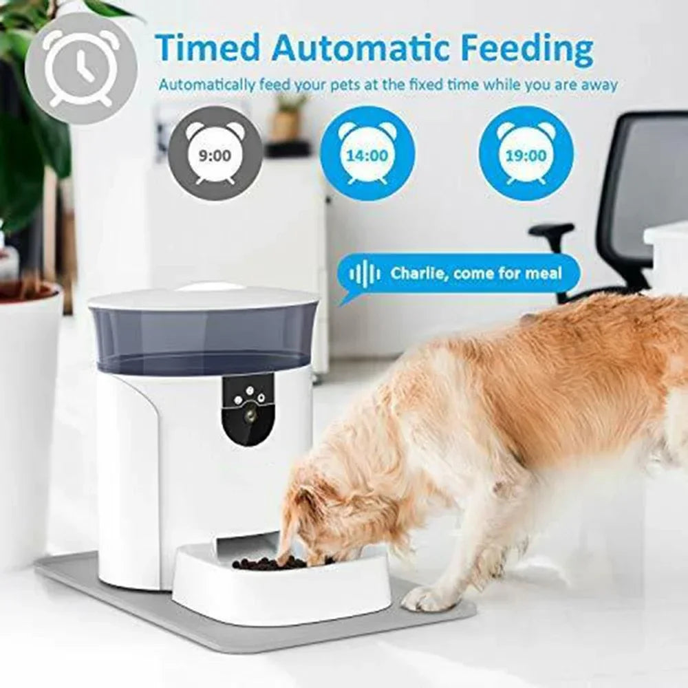 Mangeoire automatique intelligente pour animaux de compagnie, contrôle de caméra à distance WiFi, micropuce, nourriture pour chien 7L, usine