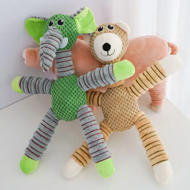 IndeBuckle-Jouet à mâcher en peluche douce pour animaux de compagnie, grand son grinçant, forme animale, entraînement des molaires, jouets dentaires pour chiots, morsure des dents
