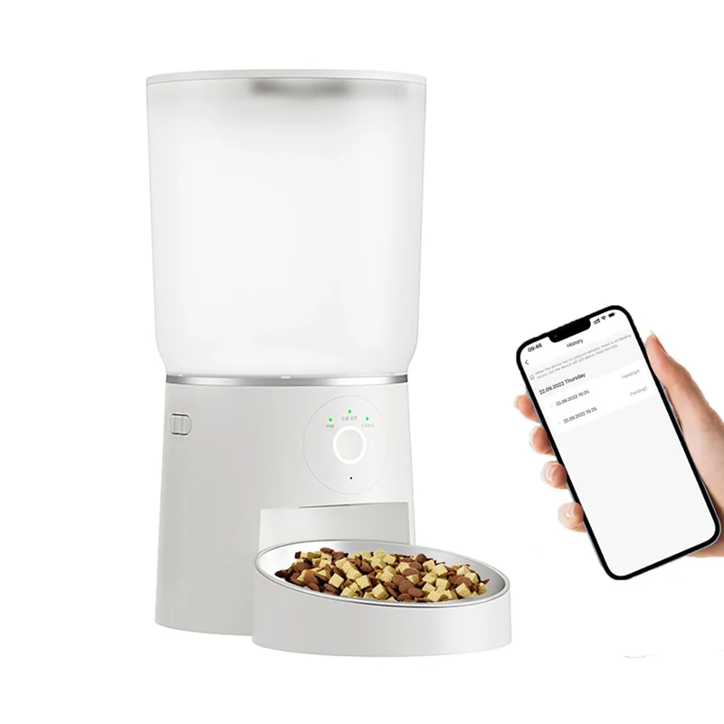 Distributeur de Nourriture Intelligent WiFi 4.2L (Contrôle APP) | Programmation à Distance, Double Alimentation et Bol en Acier Inoxydable (Chien & Chat)