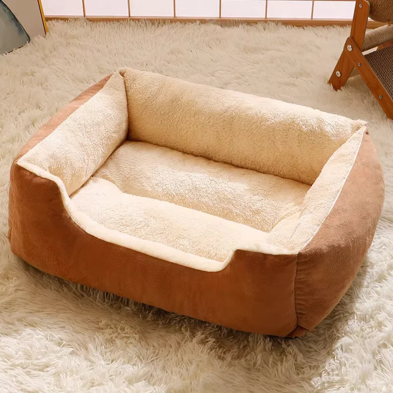 Maison/Lit Chaleureux en Peluche pour Chien & Chat | Panier Cocooning Lavable Anti-Morsure (Petites et Moyennes Tailles)