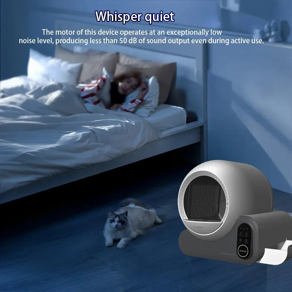 Bac à Litière Autonettoyant LUXE (66L) | Contrôle Wi-Fi/App, Système Anti-Odeur & Sécurité 100% Brevetée | Pour Chats 1.5-10KG