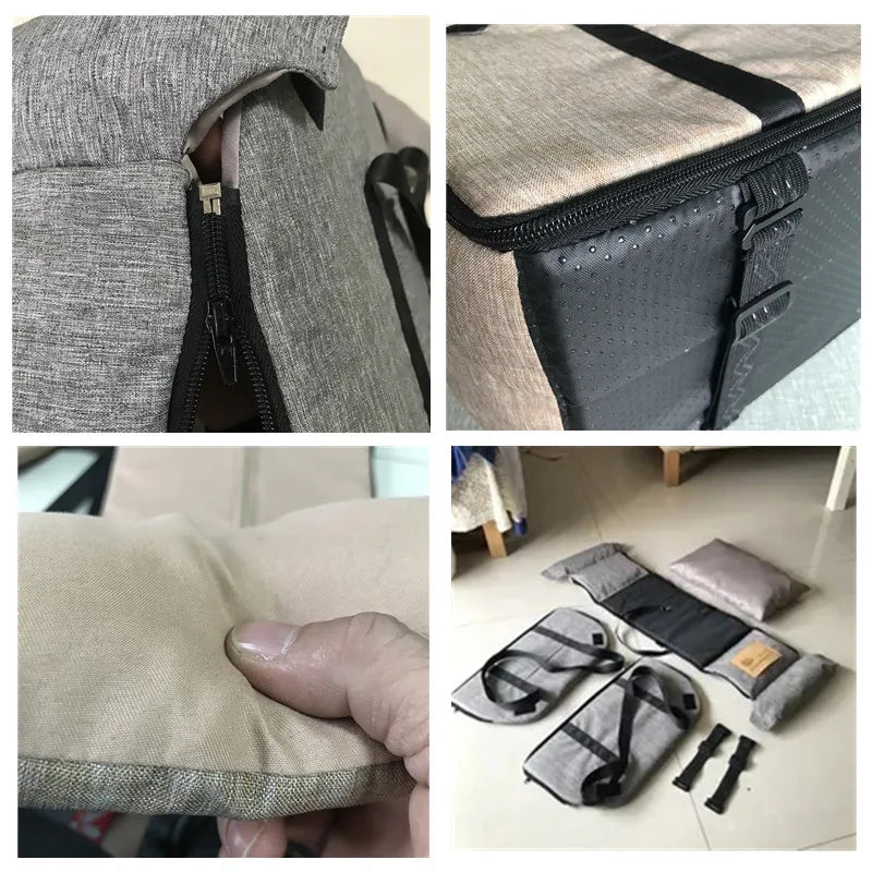 Lit de Voyage Auto pour Console Centrale (42 cm) | Siège de Sécurité Portable, Amovible, Lavable & Tissu Oxford Imperméable (Petits/Moyens Chiens)