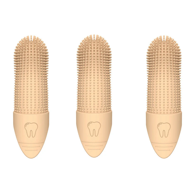 Brosse à Dents 360° en Gel de Silice – Nettoyage Doux & Efficace pour Chiens et Chats (Lot de 3)