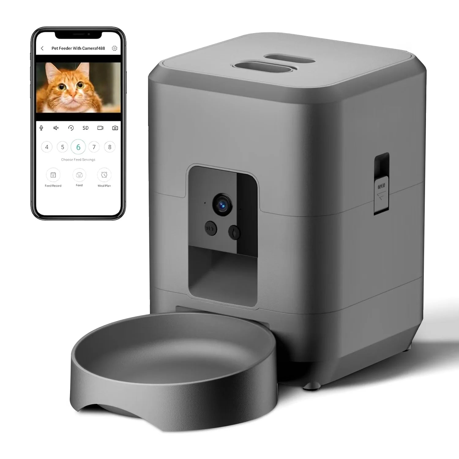 Mangeoire intelligente pour animaux de compagnie 2L avec vidéo mangeoire automatique distributeur de nourriture pour chien séché Quantification chronométrée WIFI contrôle mangeoire pour chat bol pour chien de compagnie