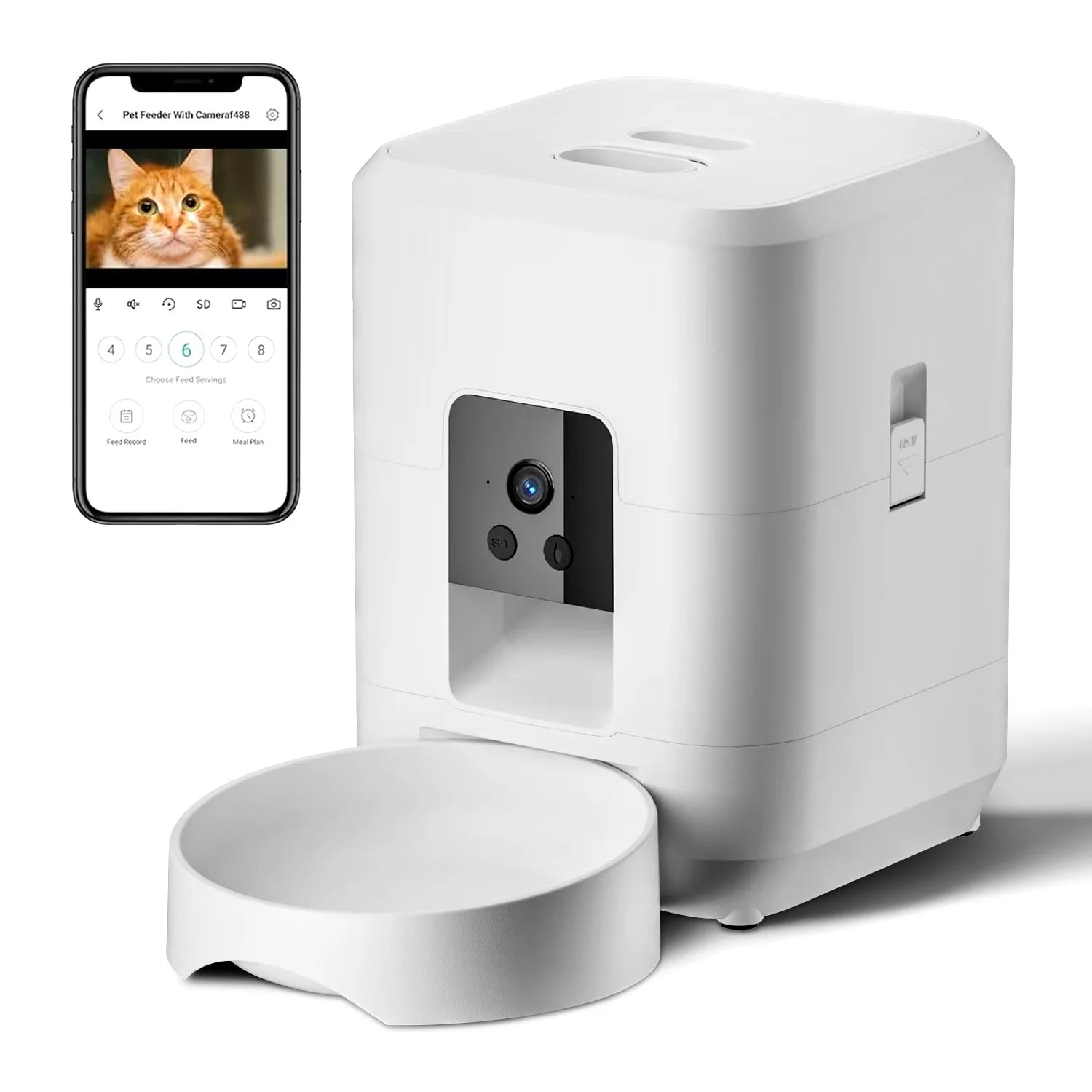 Mangeoire intelligente pour animaux de compagnie 2L avec vidéo mangeoire automatique distributeur de nourriture pour chien séché Quantification chronométrée WIFI contrôle mangeoire pour chat bol pour chien de compagnie