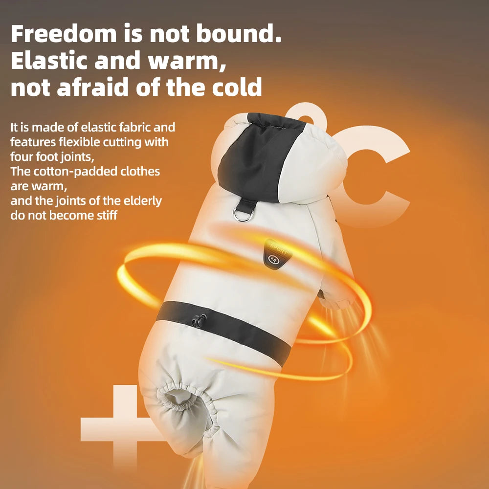 Vêtements d'hiver pour chiens, veste chaude en coton avec capuche, vêtements pour animaux de compagnie à quatre pattes pour chiens de petite race comme un ours en peluche et une Bichon Frise