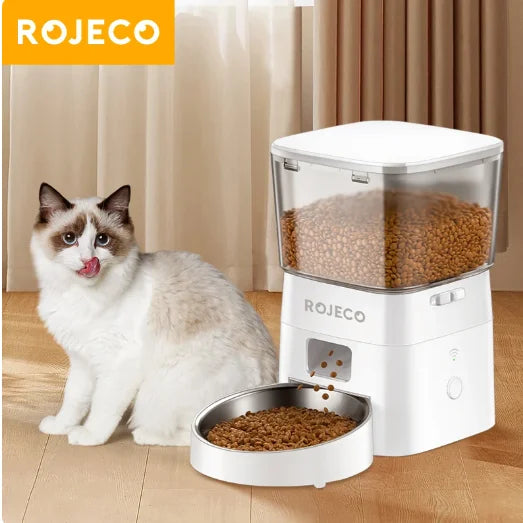 ROJECO 2L Smart WIFI mangeoire pour chien distributeur automatique de croquettes pour chats avec télécommande pour chiens de compagnie bol de nourriture automatique fournitures d'alimentation