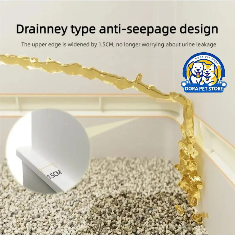 Grande Boîte à Litière Entièrement Fermée | Entrée Basse, Sortie Supérieure (Double Accès Anti-Projection), Anti-Odeur & Amovi