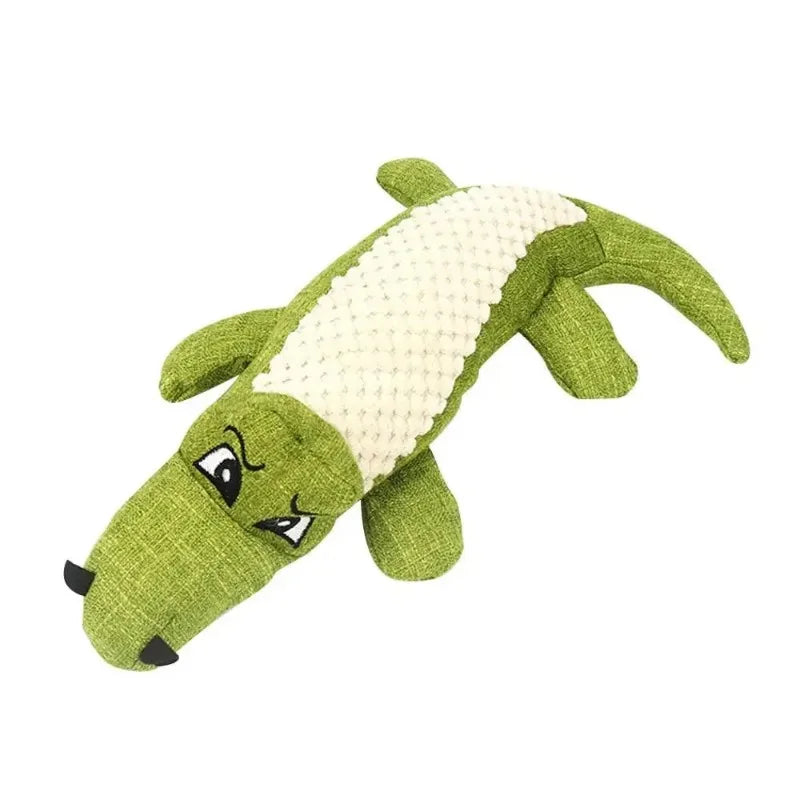 Jouet Peluche Alligator pour Chien | Matériau Lin Résistant et Non Toxique, Son Grinçant Intégré (Compagnon Anti-Ennui)