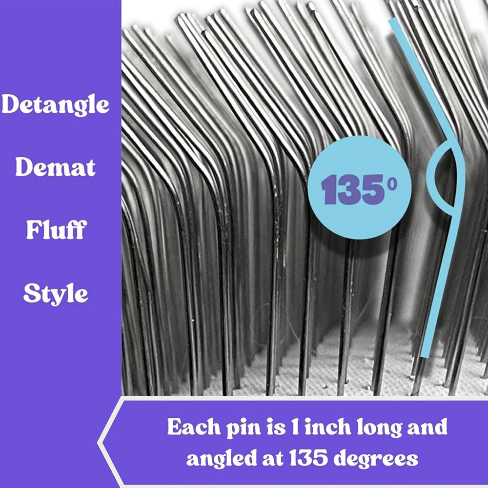 Brosse de Toilettage Professionnelle – Anti-Nœuds & Démêlante pour Chiens (Idéale Caniches & Doodles)