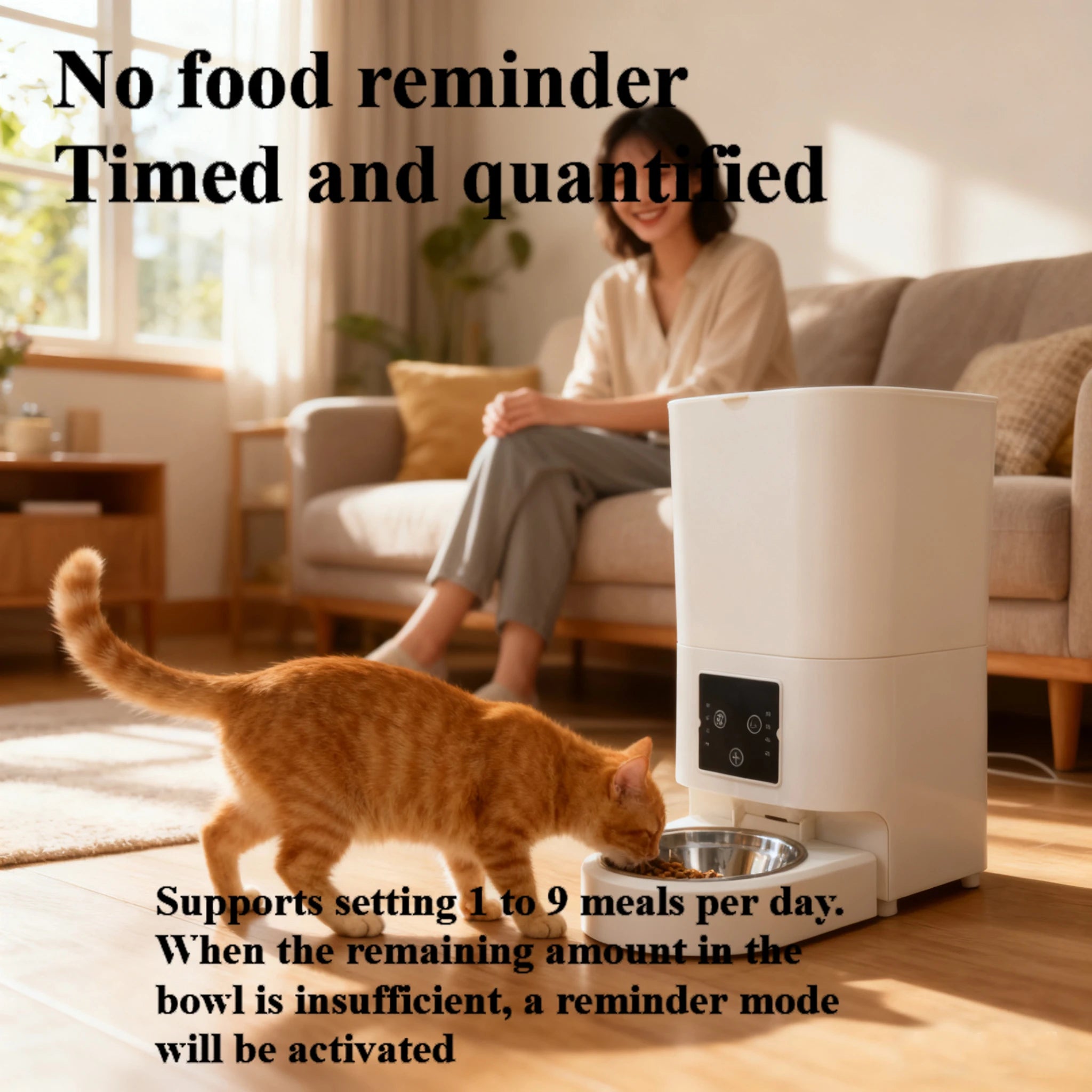 Mangeoire automatique intelligente pour animaux de compagnie, 6l, avec minuterie, USB et distributeur d'alimentation lente alimenté par batterie, pour chats et chiens, sans prise incluse