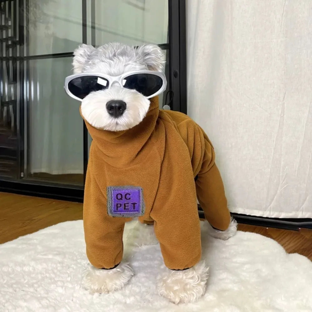 Combinaison 4 Pattes (Réglable) Chaude pour Petit Chien | Vêtements Confortables en Fibre Polyester (Fournitures Printemps/Automne)