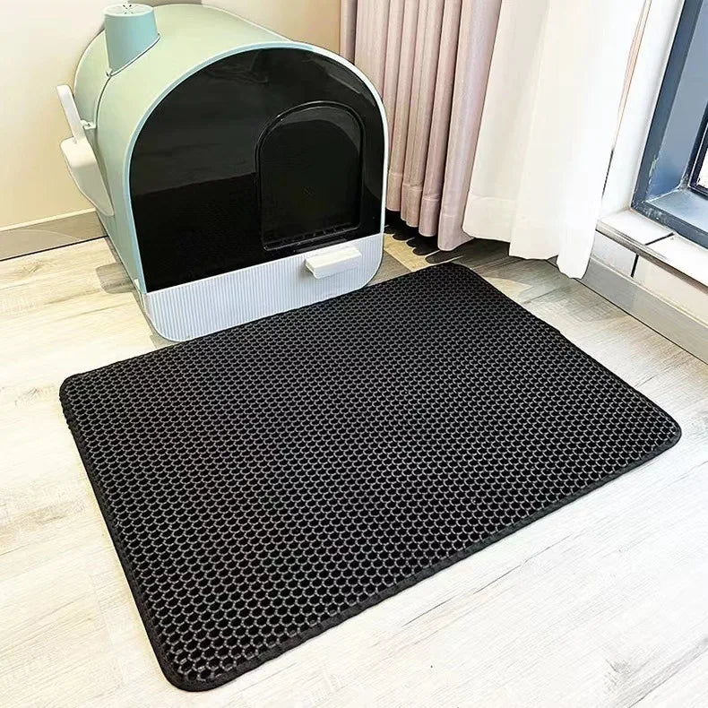 Tapis de Litière XXL Double Couche (75x55 cm) | EVA Extra Durable, Anti-Éclaboussures, Antidérapant | Protection Supérieure pour vos Sols