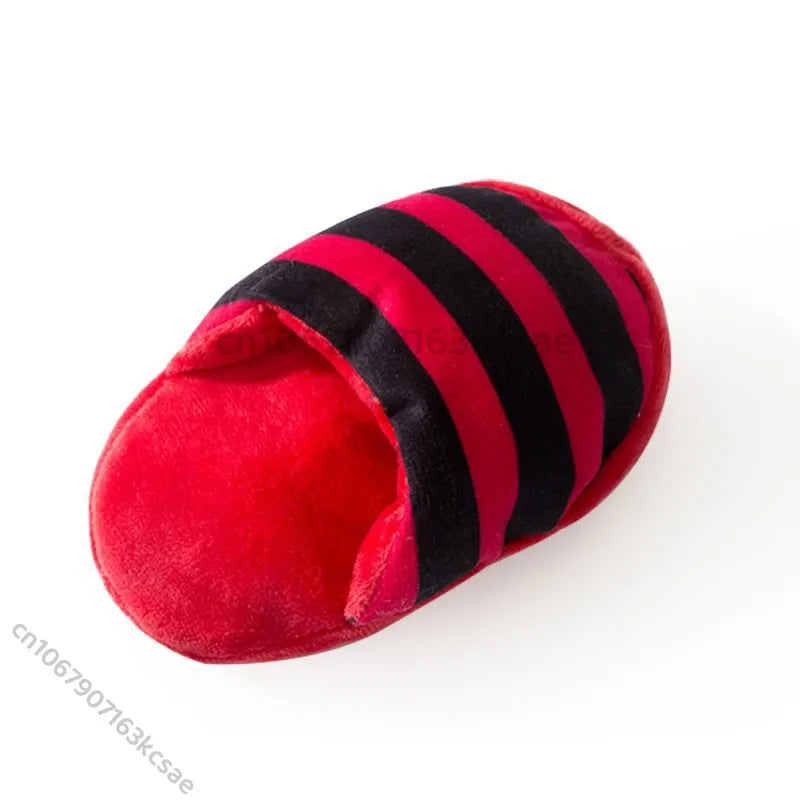 Jouet à Mâcher Pantoufle Grinçante en Peluche Douce | Design Amusant (Chiot/Chat), Idéal pour le Jeu Interactif et l'Anti-Ennui