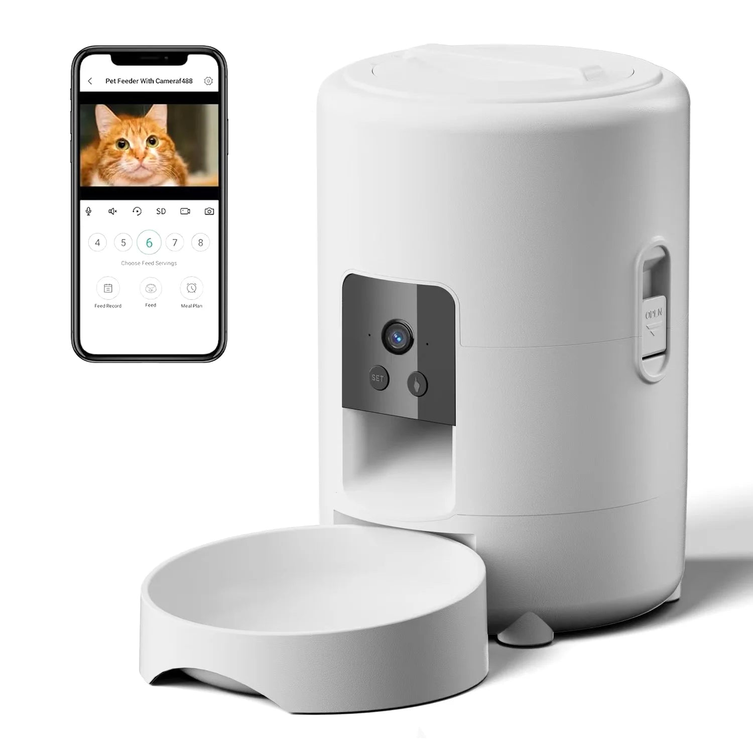 Mangeoire intelligente pour animaux de compagnie 2L avec vidéo mangeoire automatique distributeur de nourriture pour chien séché Quantification chronométrée WIFI contrôle mangeoire pour chat bol pour chien de compagnie