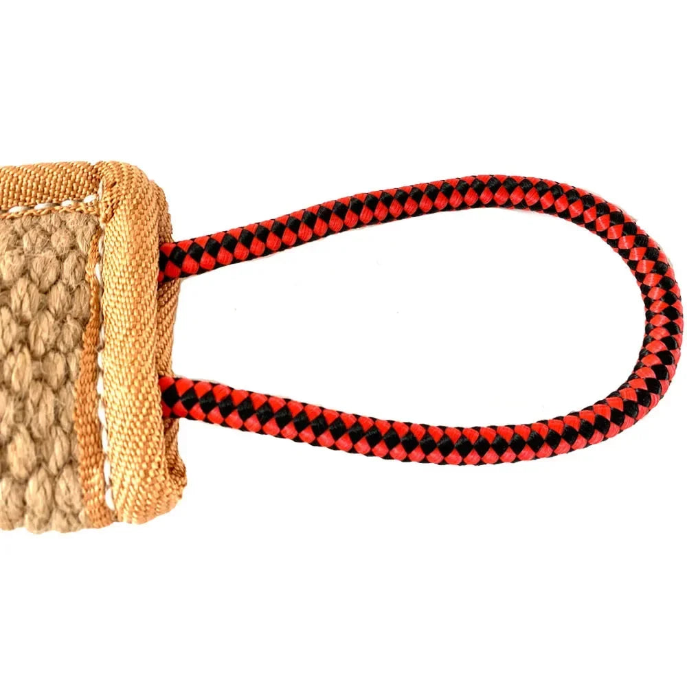 Jouet d'Entraînement : Coussin de Morsure en Jute Durable | 2 Poignées Solides pour le Tire à la Corde et le Jeu Interactif (Toutes Tailles)