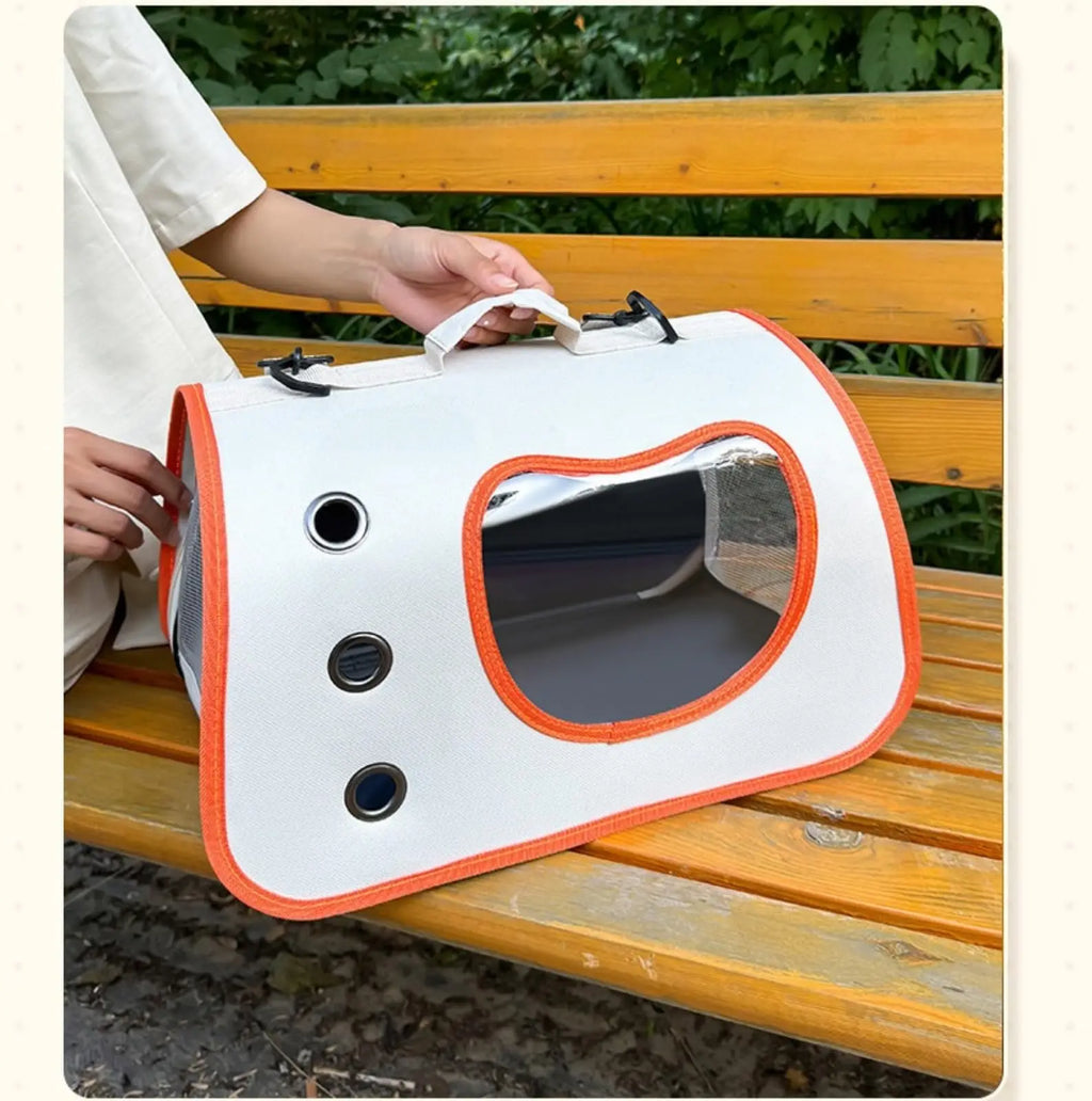 Sac de Transport Pliable Tissu Oxford (XXL) | Fenêtre Transparente PVC, Maille Respirante, Poids Léger & Durable (Chats et Petits Chiens)